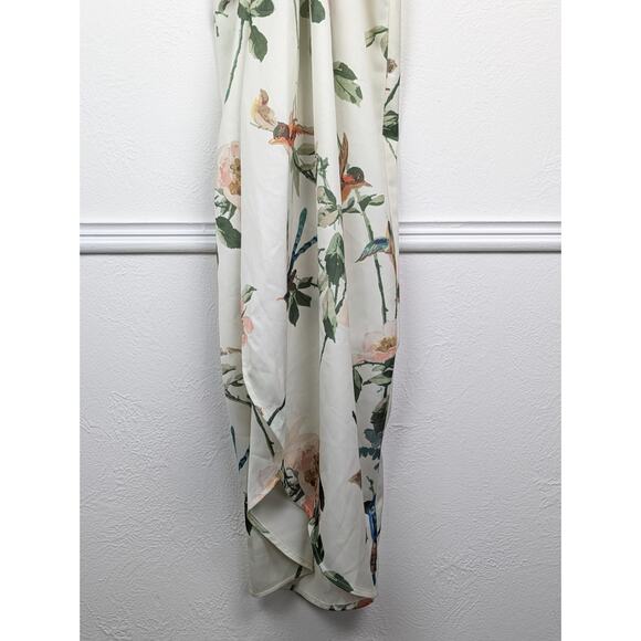 Hope Ivy Maxi Dress Kimono Maternity Bird Swallow Floral Tropical Cream Size 4 - Picture 7 of 14